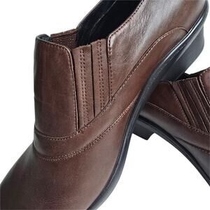 Abeo Colbie Clogs Size 8.5 Brown Leather Comfort Heels Slip Resistant Shoes